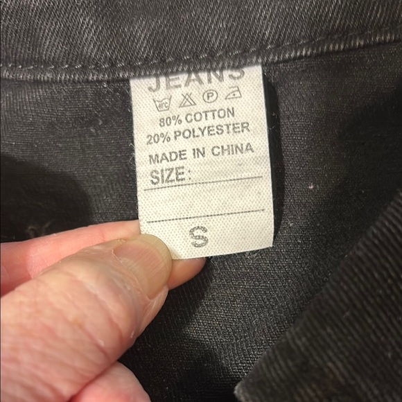 Black Denim Button Down Distressed Shacket Shirt Jacket - Picture 4 of 12